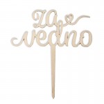 Leseni napis za torto Za vedno